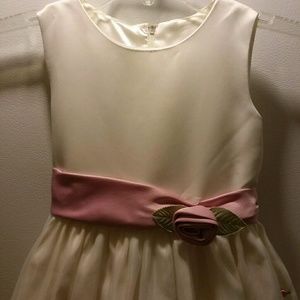 Cinderella Brand Sleeveless Ivory/deep Pink Dress